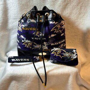 Handmade Baltimore Ravens Bucket Bag Set